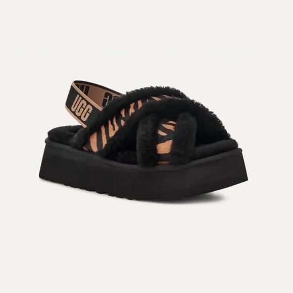 NEW Ugg Women’s Disco Cross Slide Tiger Print Sandals Size 6 - Picture 3 of 14